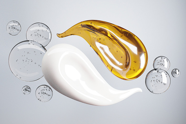Creme und Öl Kleckse