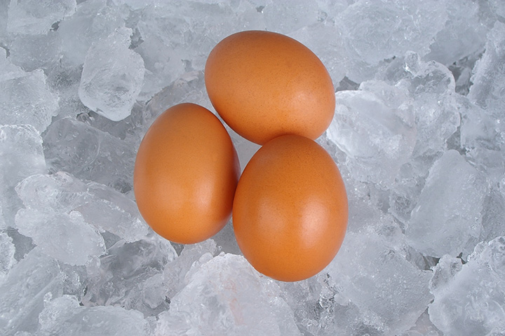 Drei Eier auf Eis