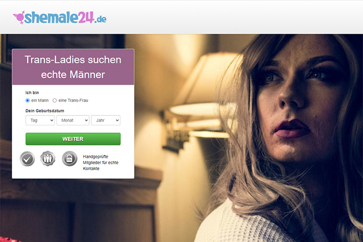 Screenshot der Seite Shemale24.de