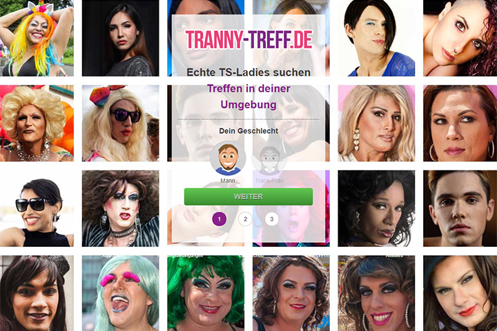 Screenshot der Seite Tranny-Treff.de